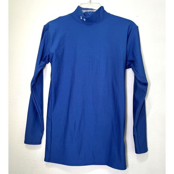 Under Armour Mens Cold Gear Compression Shirt Size Large Fitted Mock Neck Active - Picture 1 of 7